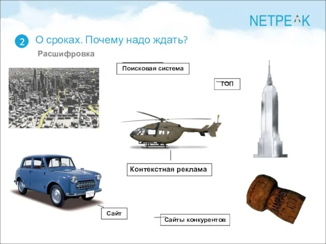 2 О сроках. Почему надо ждать? Расшифровка Поисковая система Сайт Сайты конкурентов ТОП