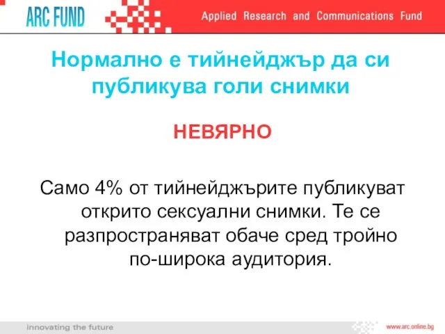 Нормално е тийнейджър да си публикува голи снимки НЕВЯРНО Само 4% от