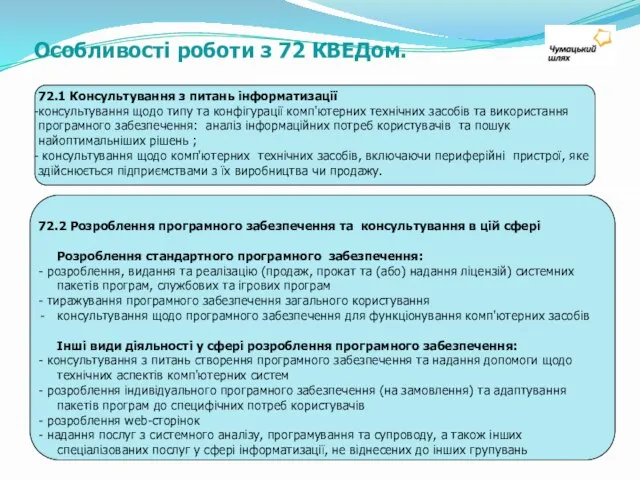 72.1 Консультування з питань інформатизації консультування щодо типу та конфігурації комп'ютерних технічних