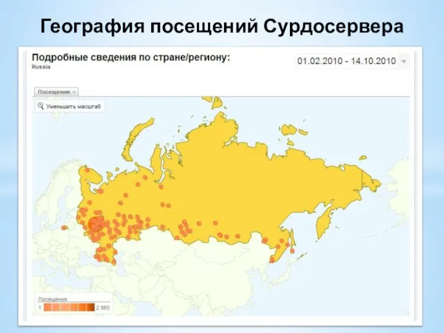 География посещений Сурдосервера