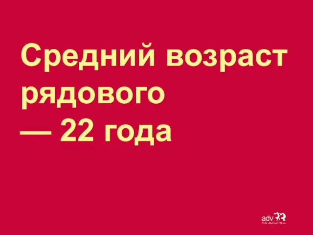 Средний возраст рядового — 22 года