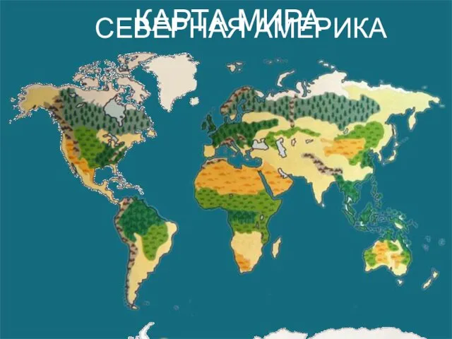 КАРТА МИРА СЕВЕРНАЯ АМЕРИКА