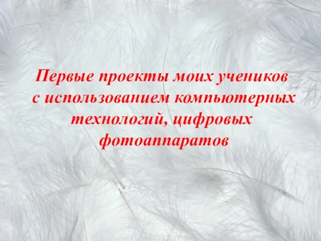 Первые проекты моих учеников с использованием компьютерных технологий, цифровых фотоаппаратов