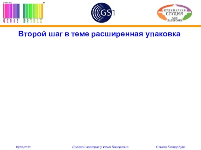 Второй шаг в теме расширенная упаковка 19/02/2010 Деловой завтрак у Ильи Лазерсона Санкт-Петербург