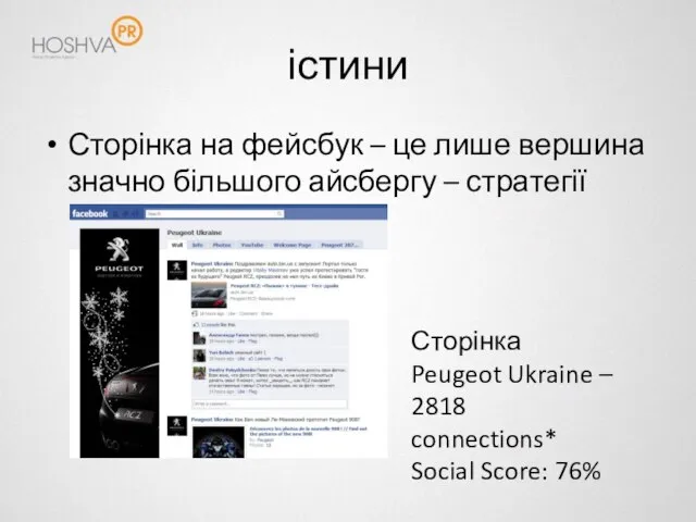 істини Сторінка на фейсбук – це лише вершина значно більшого айсбергу –