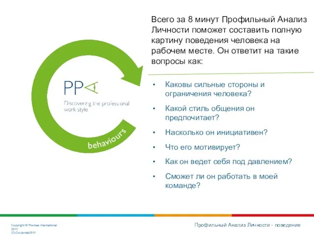 Профильный Анализ Личности - поведение Каковы сильные стороны и ограничения человека? Какой