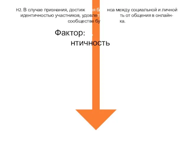 Фактор: 1. Идентичность H2. В случае признания, достижения баланса между социальной и