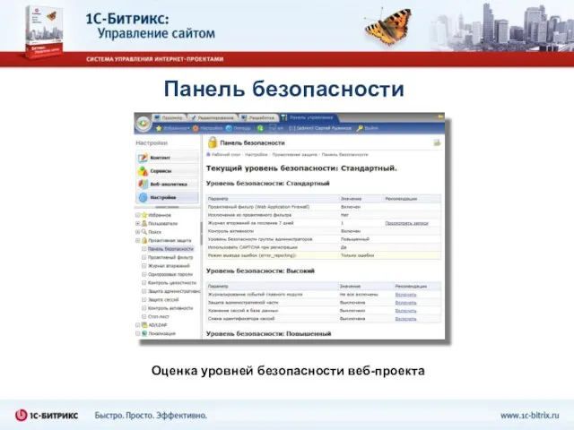 Панель безопасности Оценка уровней безопасности веб-проекта