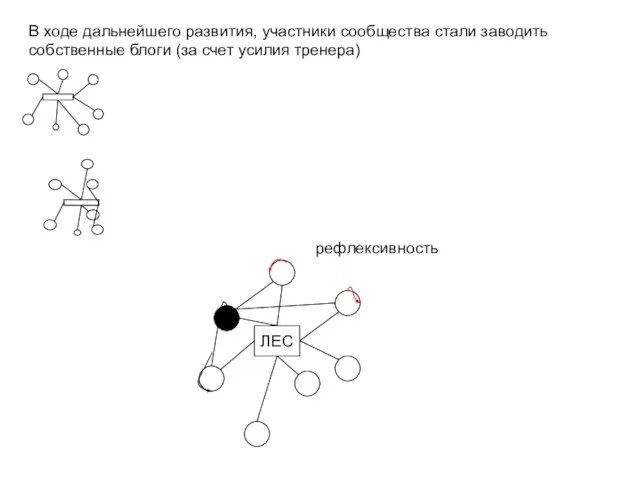 ЛЕС В ходе дальнейшего развития, участники сообщества стали заводить собственные блоги (за счет усилия тренера) рефлексивность