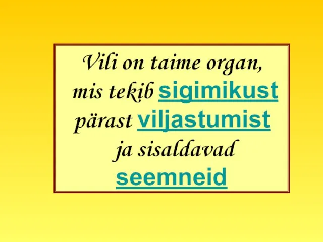 Vili on taime organ, mis tekib sigimikust pärast viljastumist ja sisaldavad seemneid