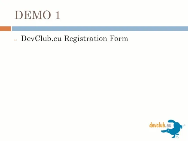 DEMO 1 DevClub.eu Registration Form