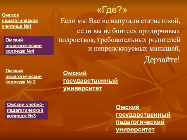 Если мы Вас не напугали статистикой, если вы не боитесь придирчивых подростков,