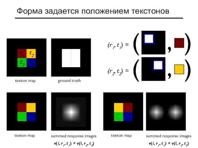 summed response images v(i, r1, t1) + v(i, r2, t2) Форма задается