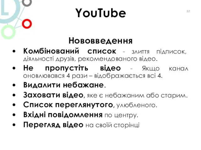 YouTube Нововведення Комбінований список - злиття підписок, діяльності друзів, рекомендованого відео. Не