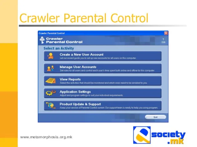 Crawler Parental Control www.metamorphosis.org.mk