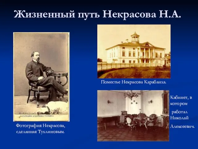 Жизненный путь Некрасова Н.А. Поместье Некрасова Карабаиха. Кабинет, в котором работал Николай