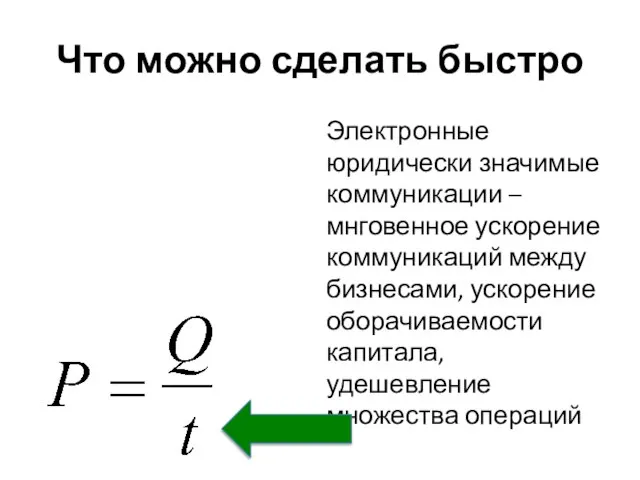 Что можно сделать быстро Электронные юридически значимые коммуникации – мнговенное ускорение коммуникаций