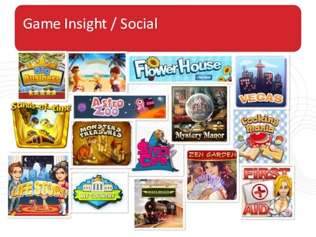 Big opportunities for gaming applications. It’s not only Facebook on the market Game Insight / Social