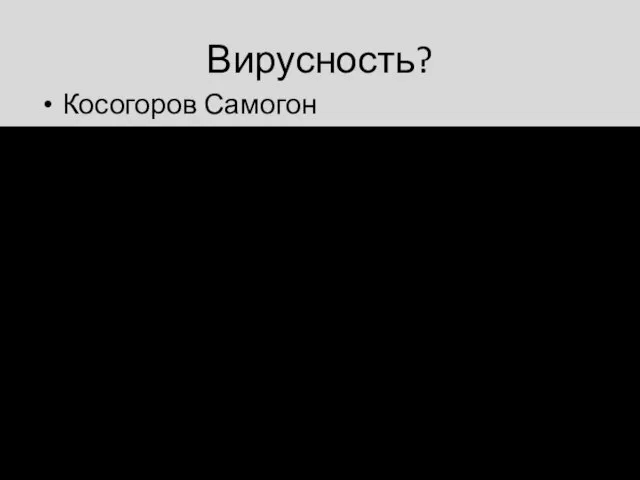 Вирусность? Косогоров Самогон