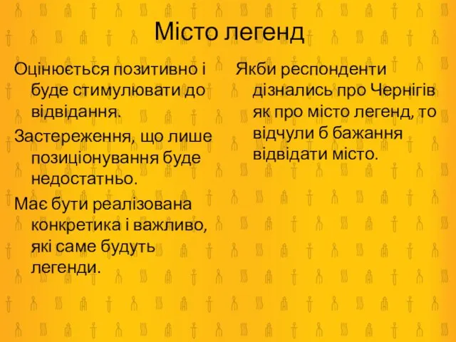 Оцінюється позитивно і буде стимулювати до відвідання. Застереження, що лише позиціонування буде