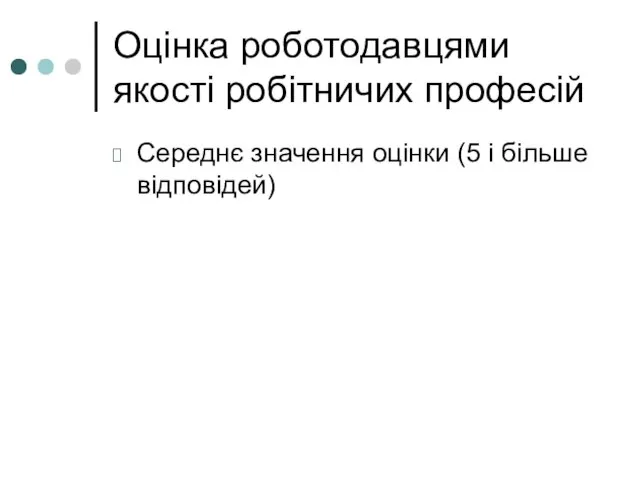 Оцінка роботодавцями якості робітничих професій Середнє значення оцінки (5 і більше відповідей)