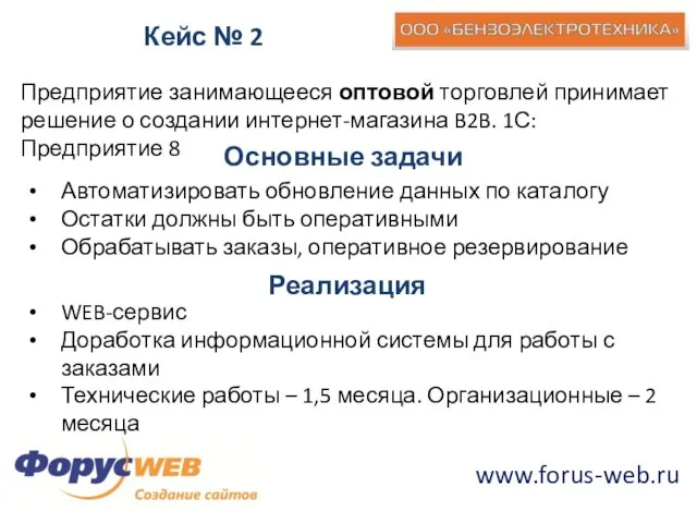 Кейс № 2 Предприятие занимающееся оптовой торговлей принимает решение о создании интернет-магазина