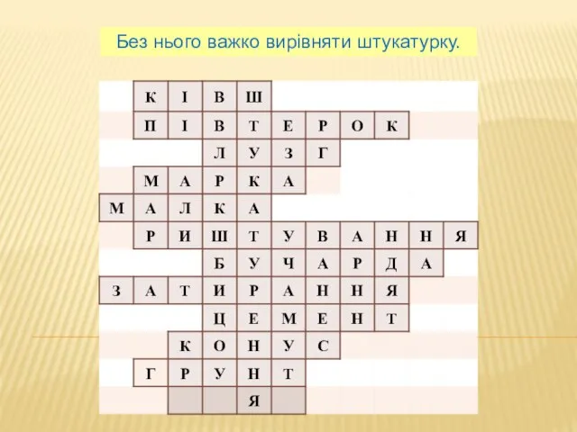 Без нього важко вирівняти штукатурку.