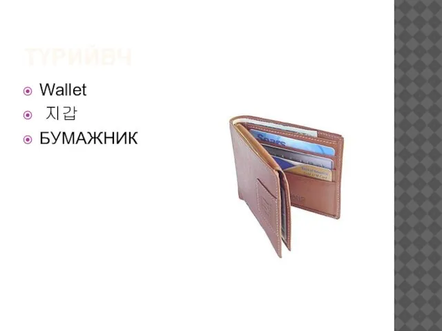 ТҮРИЙВЧ Wallet 지갑 БУМАЖНИК