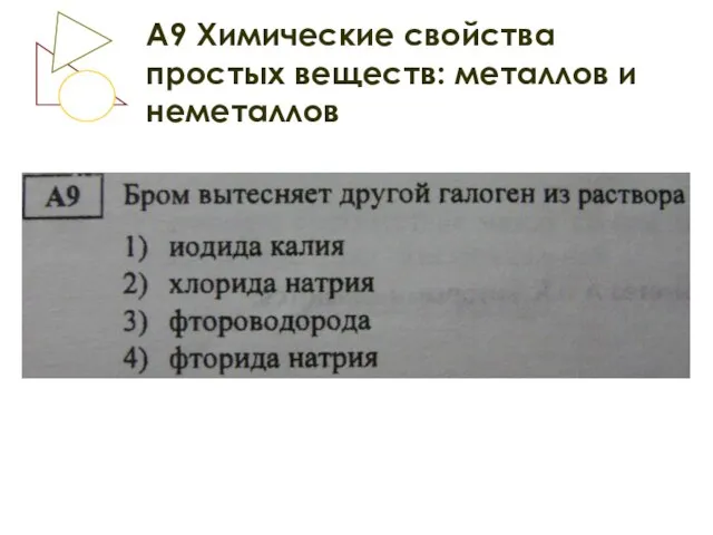 А9 Химические свойства простых веществ: металлов и неметаллов