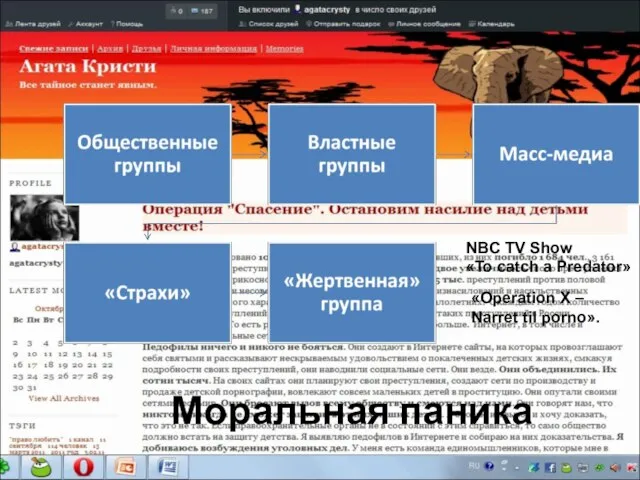 Моральная паника NBC TV Show «To catch a Predator» «Operation X – Narret til porno».