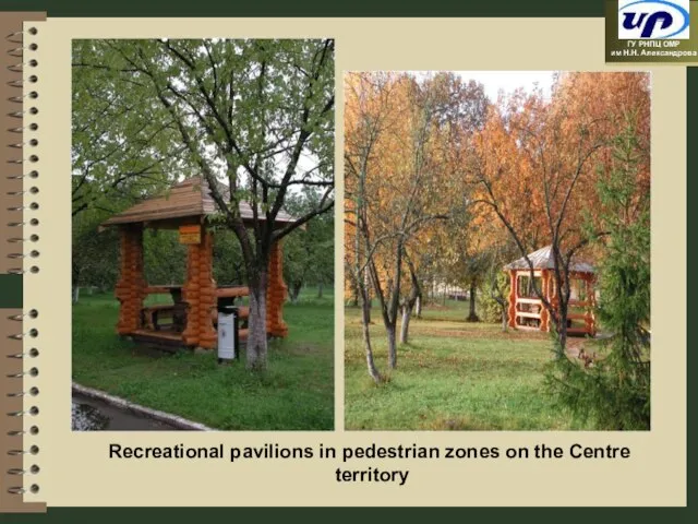 Recreational pavilions in pedestrian zones on the Centre territory