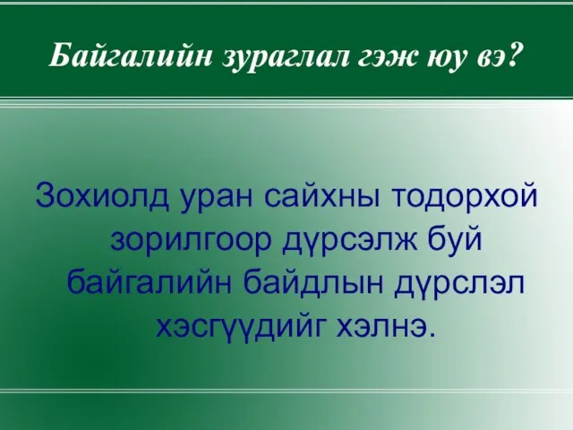 Байгалийн зураглал гэж юу вэ? Зохиолд уран сайхны тодорхой зорилгоор дүрсэлж буй