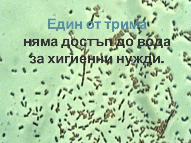 Един от трима няма достъп до вода за хигиенни нужди.