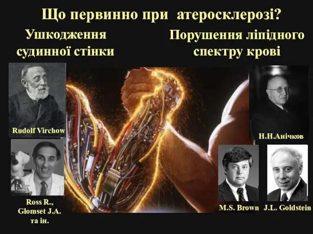 Що первинно при атеросклерозі? Ушкодження судинної стінки Порушення ліпідного спектру крові Rudolf