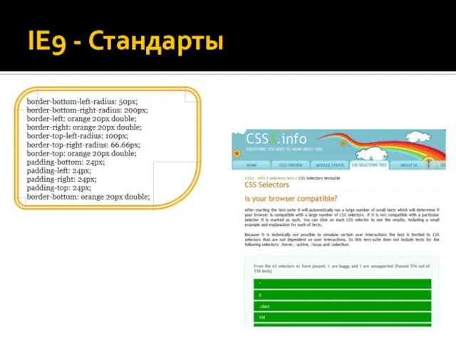 IE9 - Стандарты