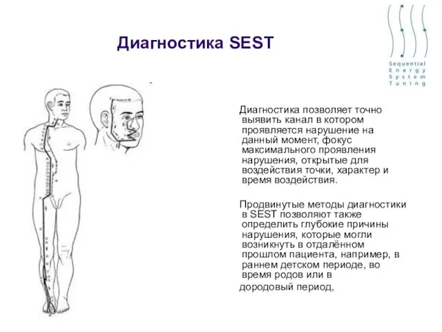 Диагностика SEST Диагностика позволяет точно выявить канал в котором проявляется нарушение на