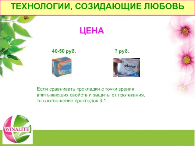ТЕХНОЛОГИИ, СОЗИДАЮЩИЕ ЛЮБОВЬ ЦЕНА 40-50 руб. ? руб. Если сравнивать прокладки с