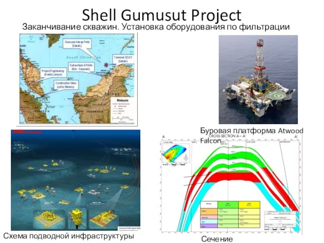 Shell Gumusut Project Заканчивание скважин. Установка оборудования по фильтрации песка. Сечение коллектора