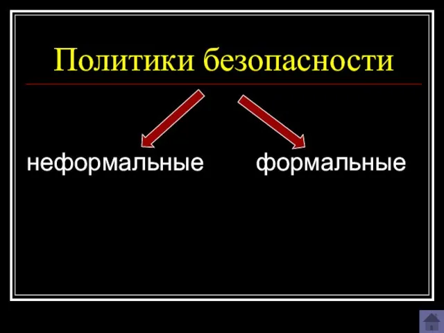 Политики безопасности неформальные формальные