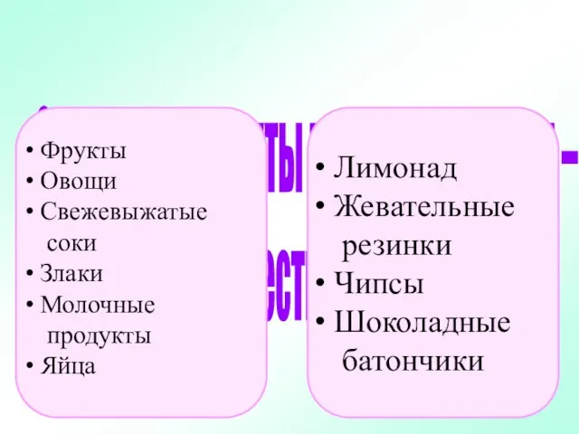 Сравним продукты и сделаем вывод – какие можно есть, а какие нельзя