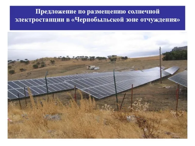 Предложение по размещению солнечной электростанции в «Чернобыльской зоне отчуждения»