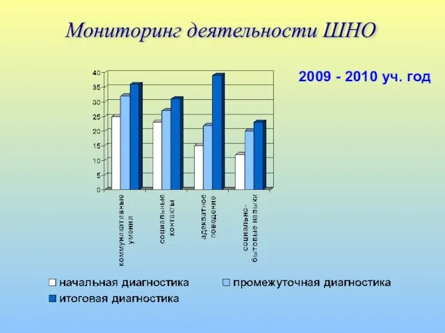 Мониторинг деятельности ШНО 2009 - 2010 уч. год