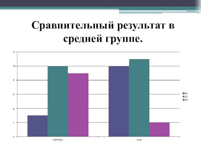 Сравнительный результат в средней группе.