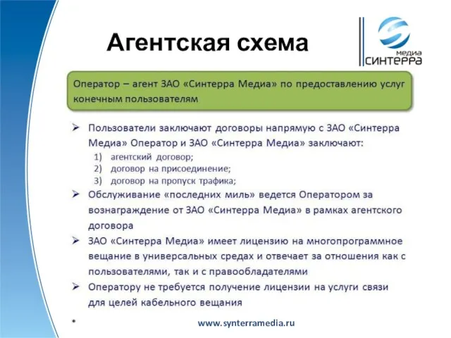 Агентская схема www.synterramedia.ru *