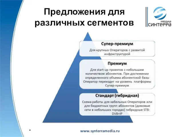 Предложения для различных сегментов www.synterramedia.ru *