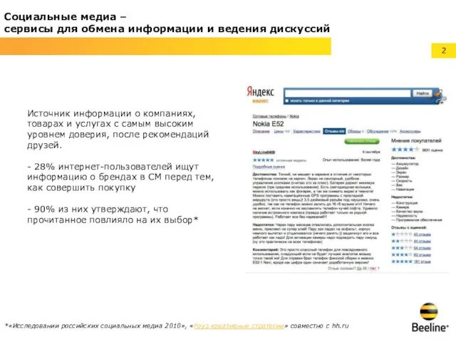 Социальные медиа – сервисы для обмена информации и ведения дискуссий Источник информации