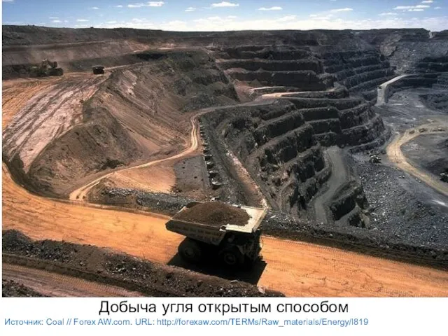 Добыча угля открытым способом Источник: Coal // Forex AW.com. URL: http://forexaw.com/TERMs/Raw_materials/Energy/l819