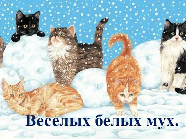 Веселых белых мух.