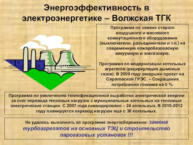 Программа по замене старого воздушного и масляного коммутационного оборудования (выключатели, разъединители и