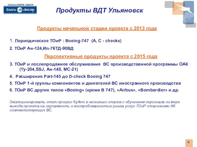 Продукты начальной стадии проекта с 2013 года Продукты ВДТ Ульяновск 1. Периодическое